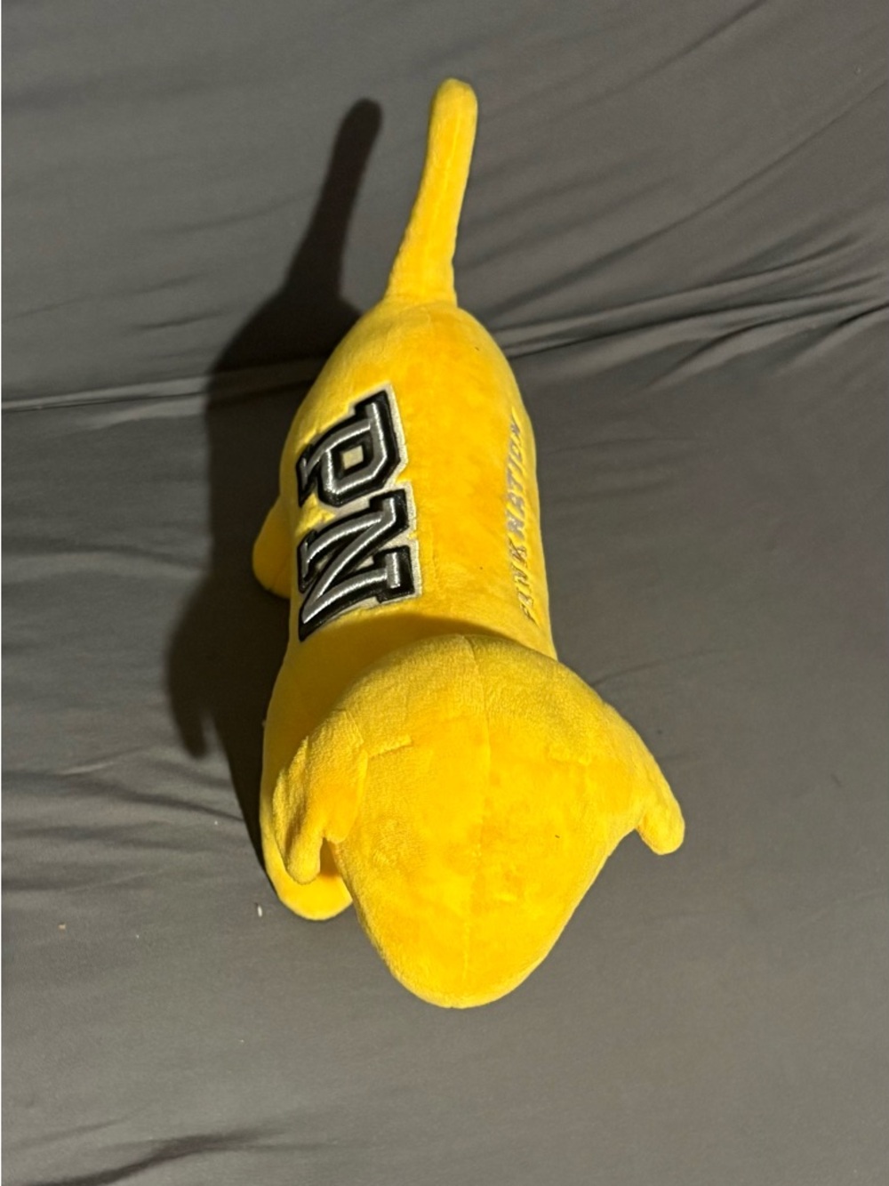 PINK Victoria's Secret Bright Yellow Plush Dog Toy with Embroidered PN